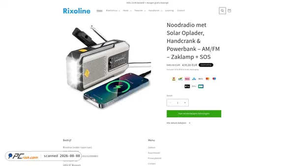 rixoline.nl screenshot