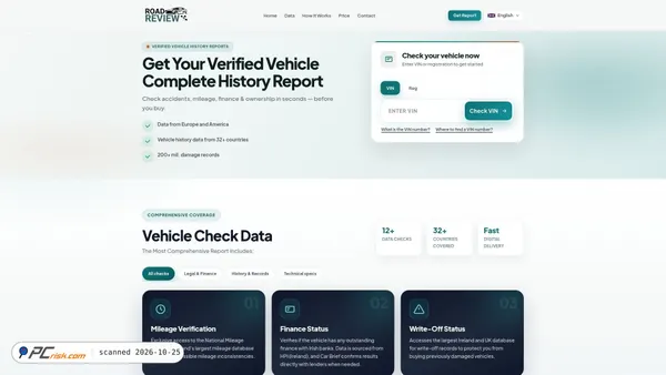 Screenshot van roadreview.eu