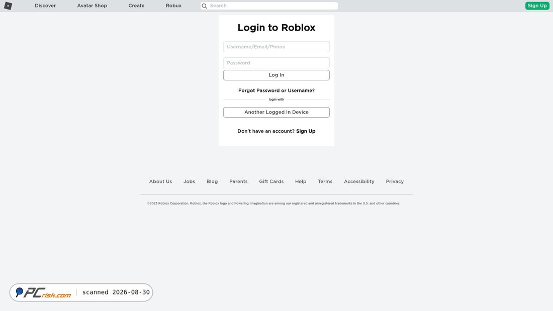 Screenshot of roblox-login.vercel.app