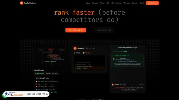 rocketindexer.com Screenshot