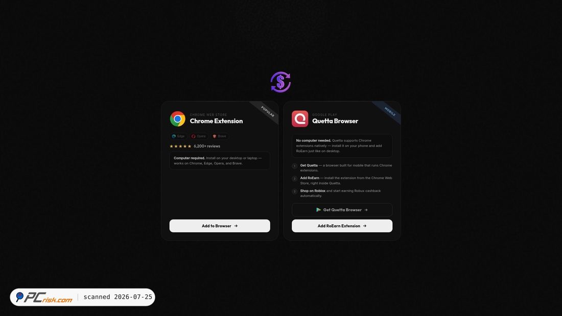 Screenshot von roearn.io