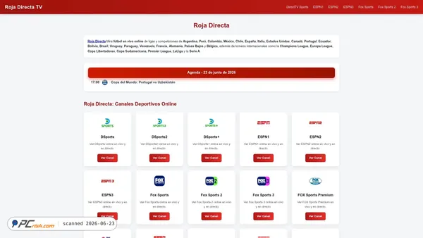 rojadirectastream.com screenshot
