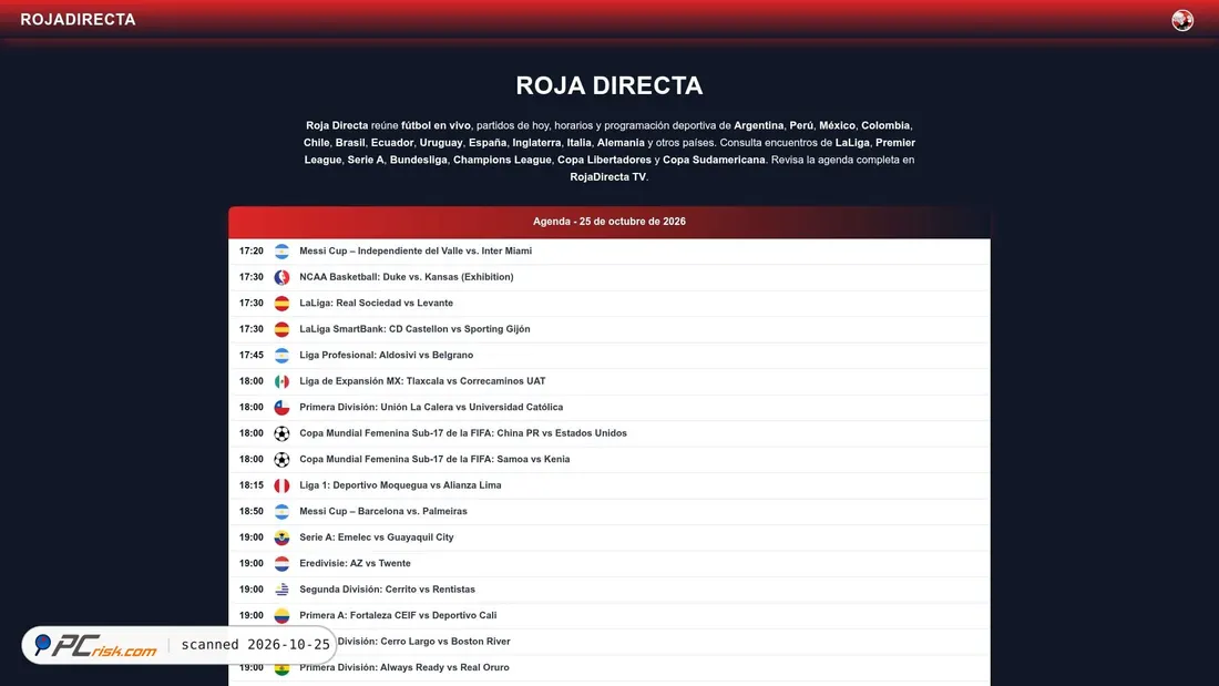 Screenshot of rojadirectatvplay.com