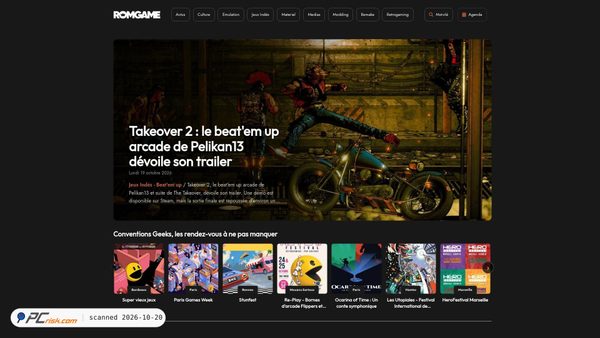 Captura de ecrã de rom-game.fr