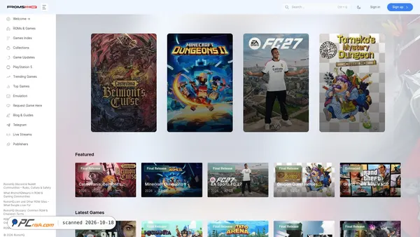 romshq.com screenshot