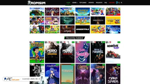 romsim.com screenshot
