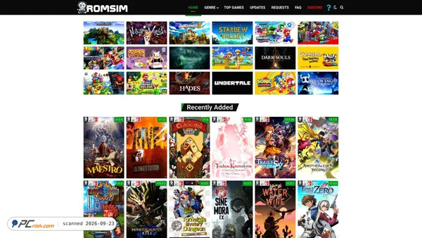 Captura de romsim.net
