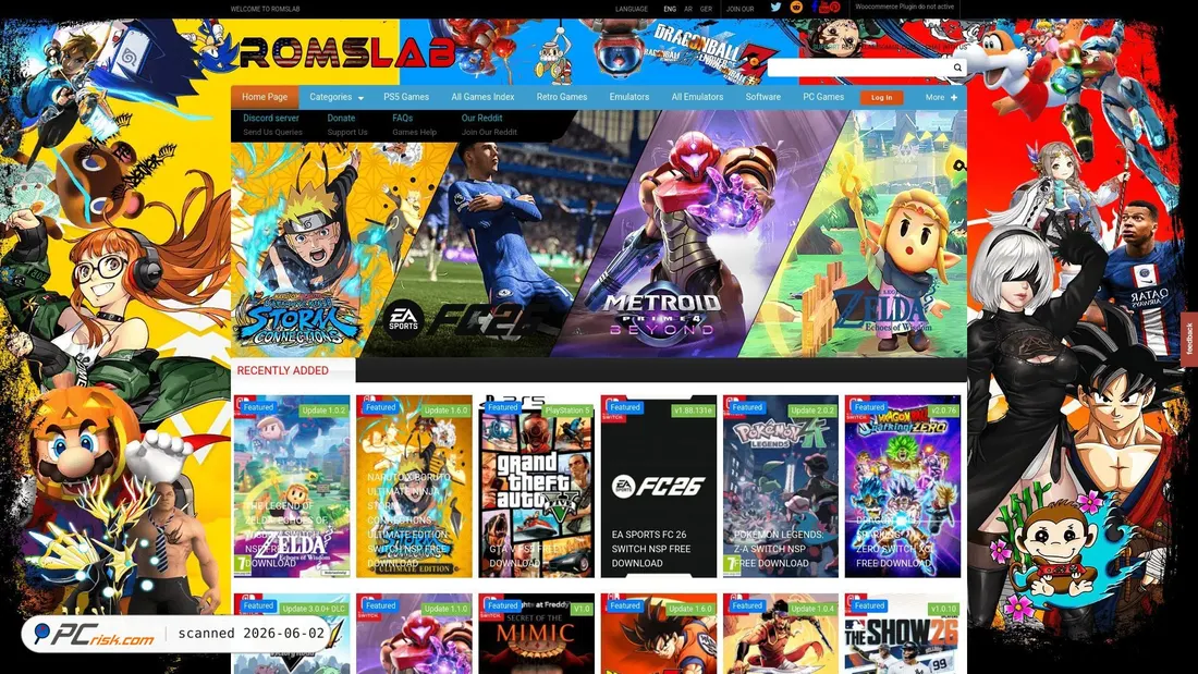 Screenshot of romslab.com