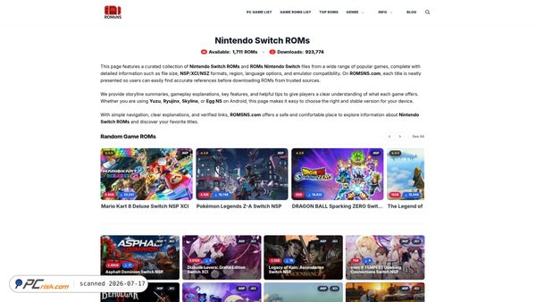 romsns.com screenshot