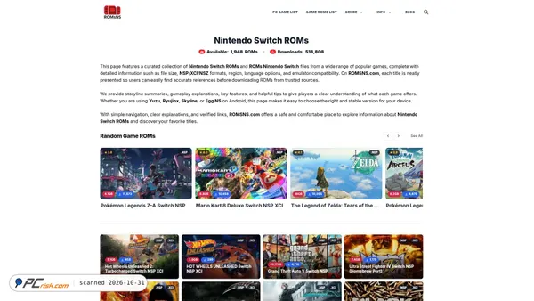 Screenshot di romsns.com