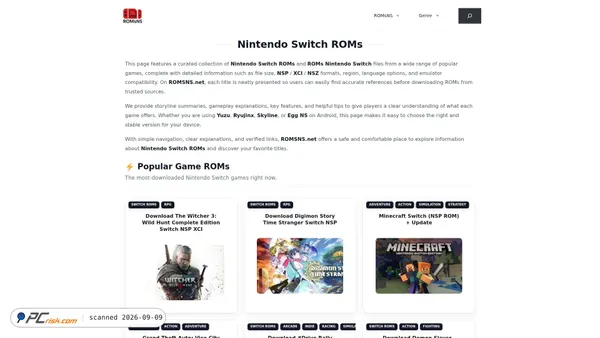 romsns.net screenshot