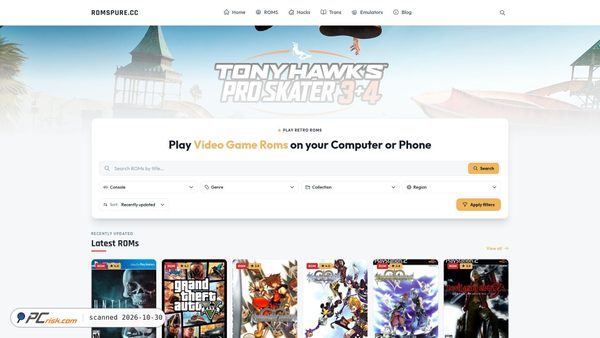 romspure.cc screenshot