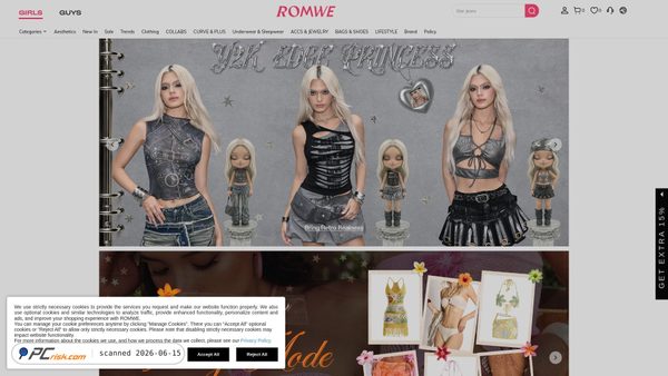 romwe.com screenshot