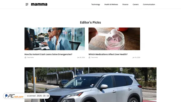 Screenshot van ron.mamma.com