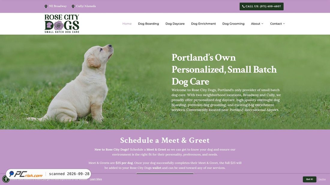 Captura de ecrã de rosecitydogs.com