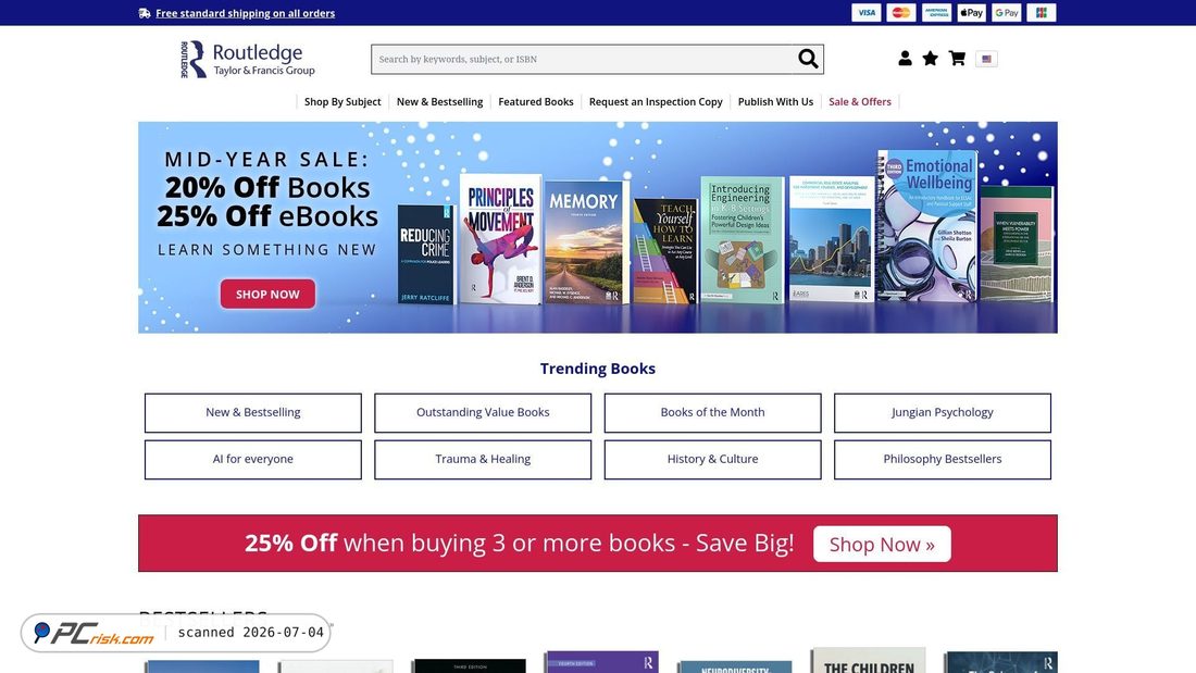 Screenshot of routledge.com