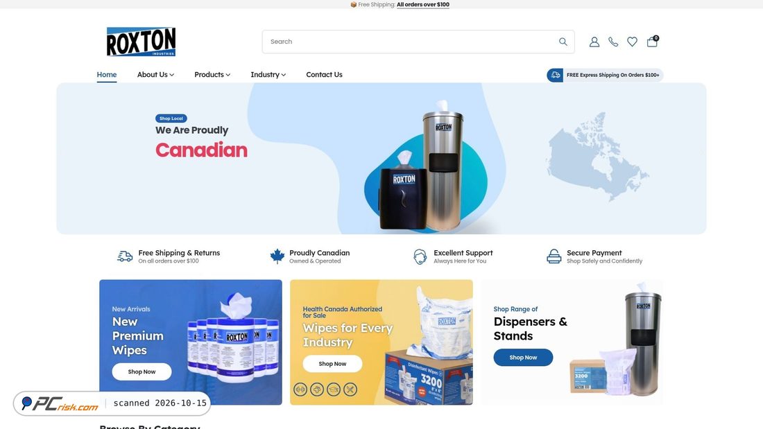 Captura de ecrã de roxtonindustries.ca
