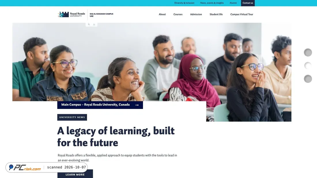 Screenshot of royalroads.ae