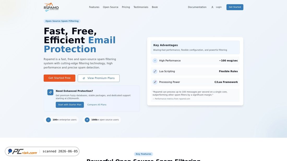 Screenshot of rspamd.com