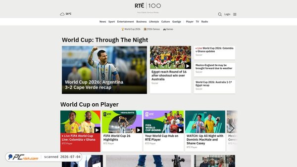 rte.ie screenshot