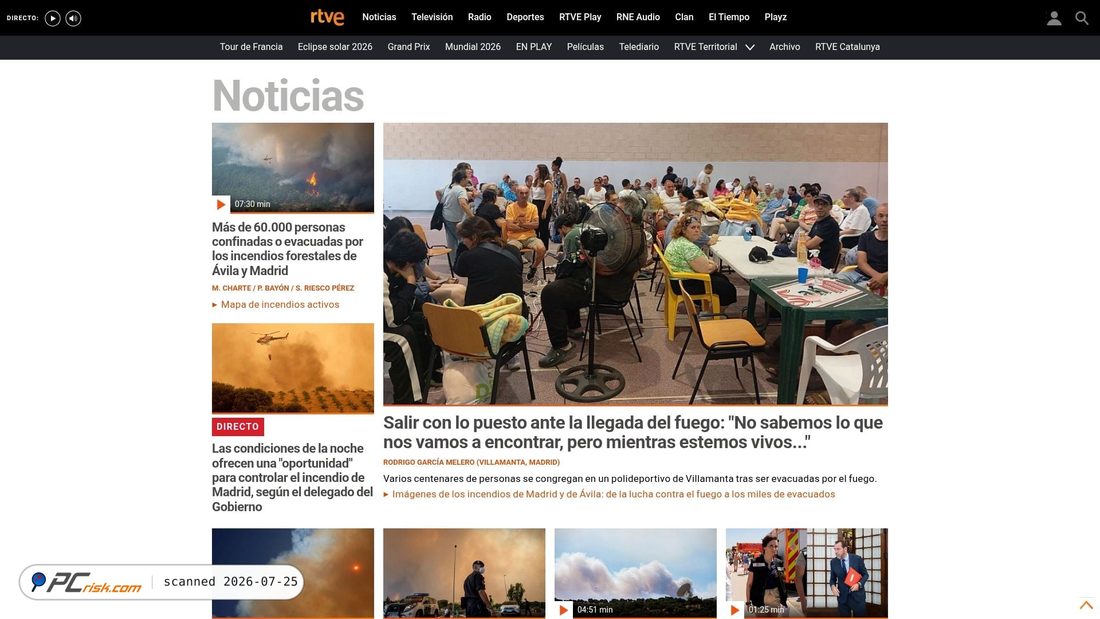 Screenshot di rtve.es