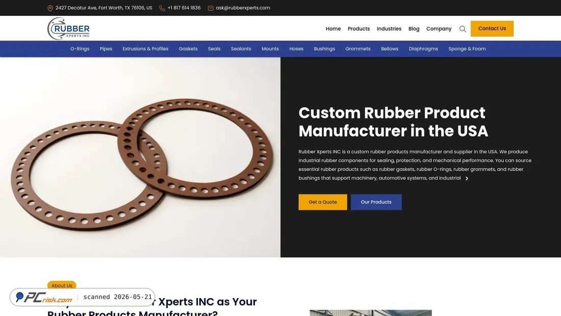 Screenshot of rubberxperts.com