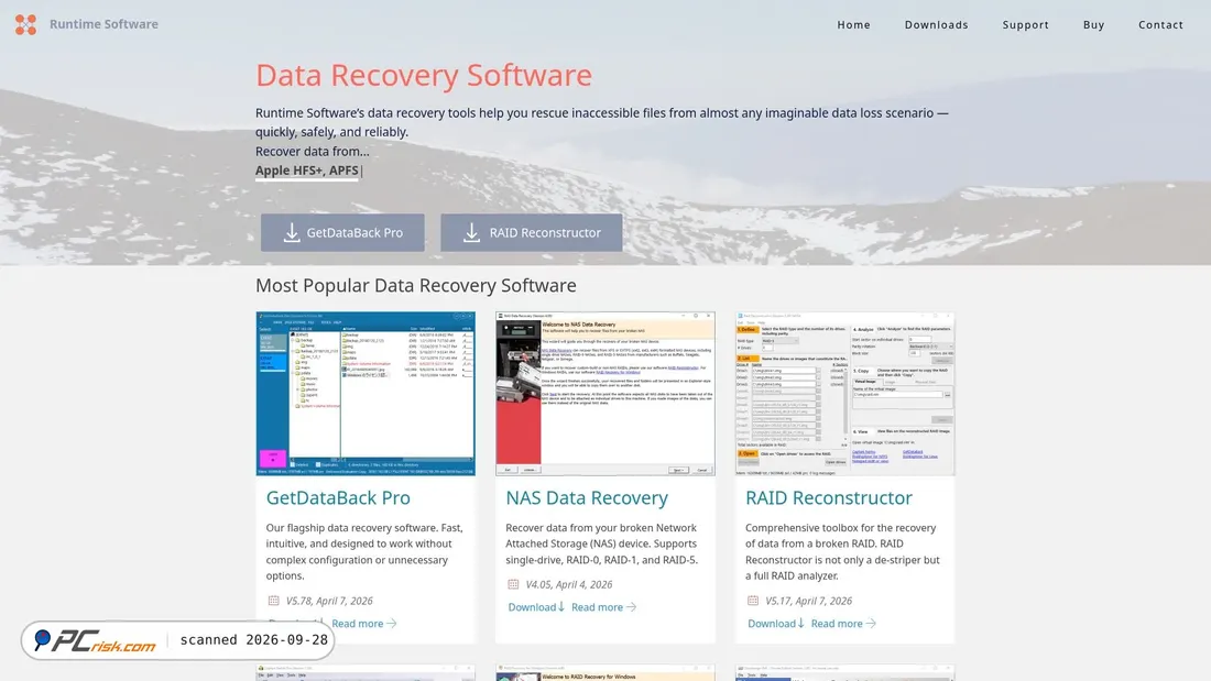 Screenshot von runtime.org