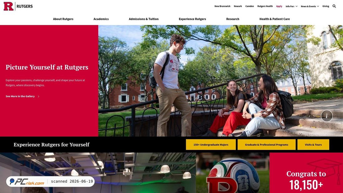 Screenshot of rutgers.edu