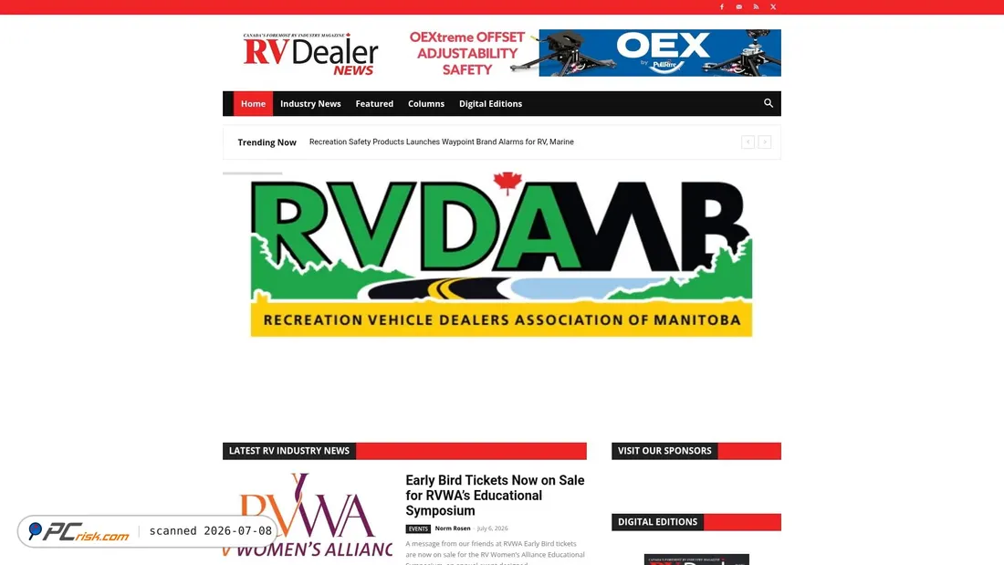 Screenshot of rvldealernews.com