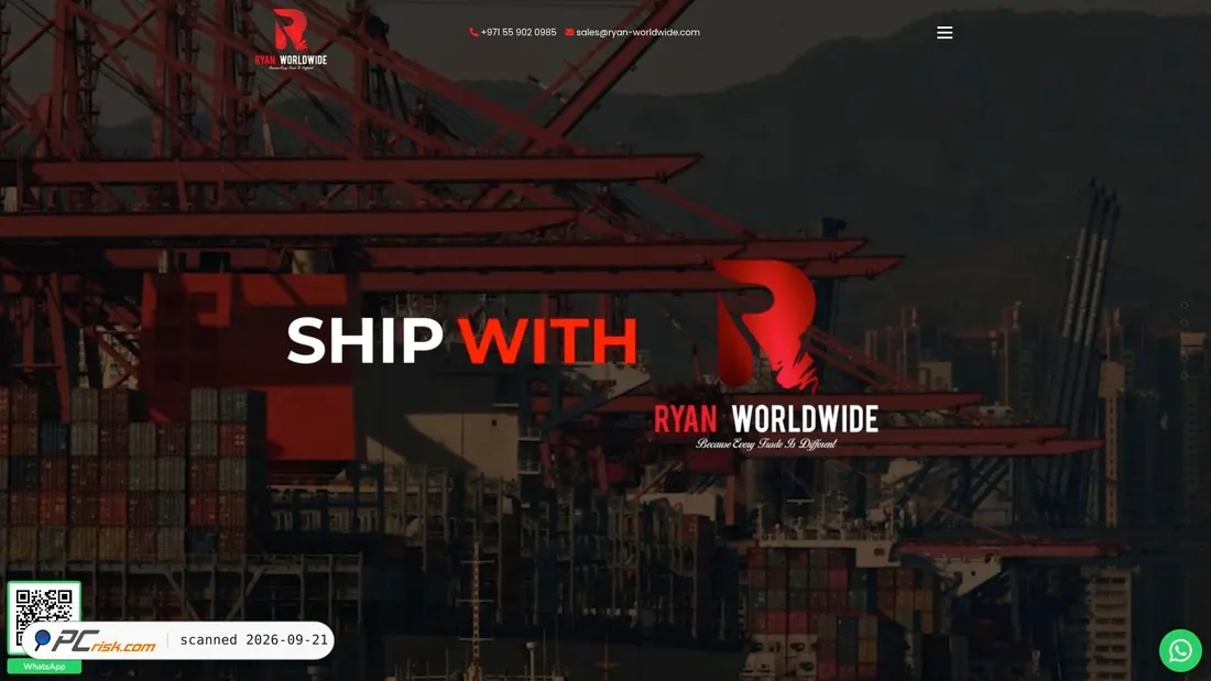 Screenshot of ryan-worldwide.com