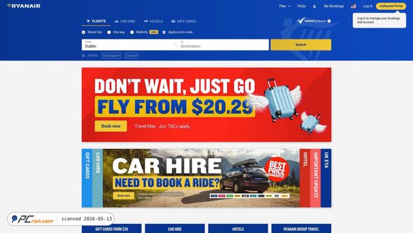 ryanair.com screenshot