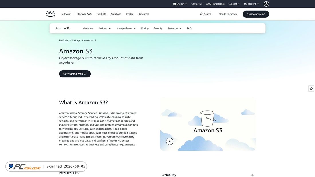 Screenshot of s3.eu-north-1.amazonaws.com