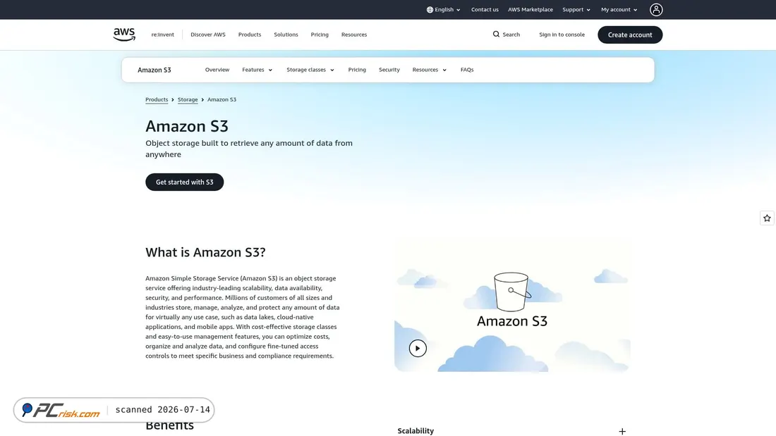 Screenshot of s3.us-east-1.amazonaws.com
