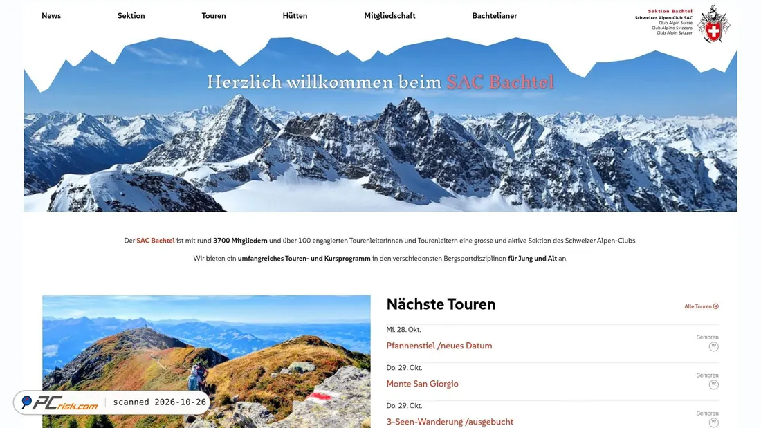 Screenshot von sac-bachtel.ch