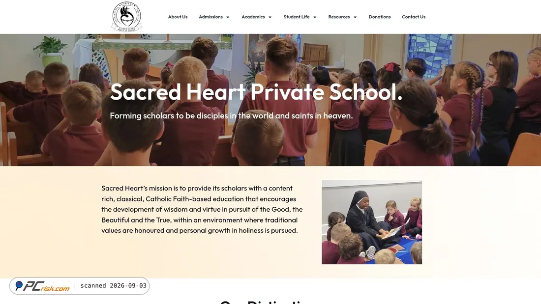 Screenshot von sacredheartprivateschool.com