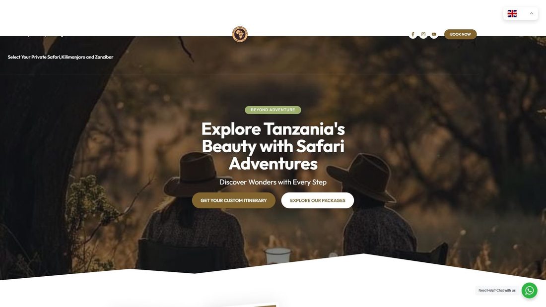 Screenshot van safariadventures.com