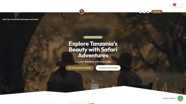Screenshot van safariadventures.com