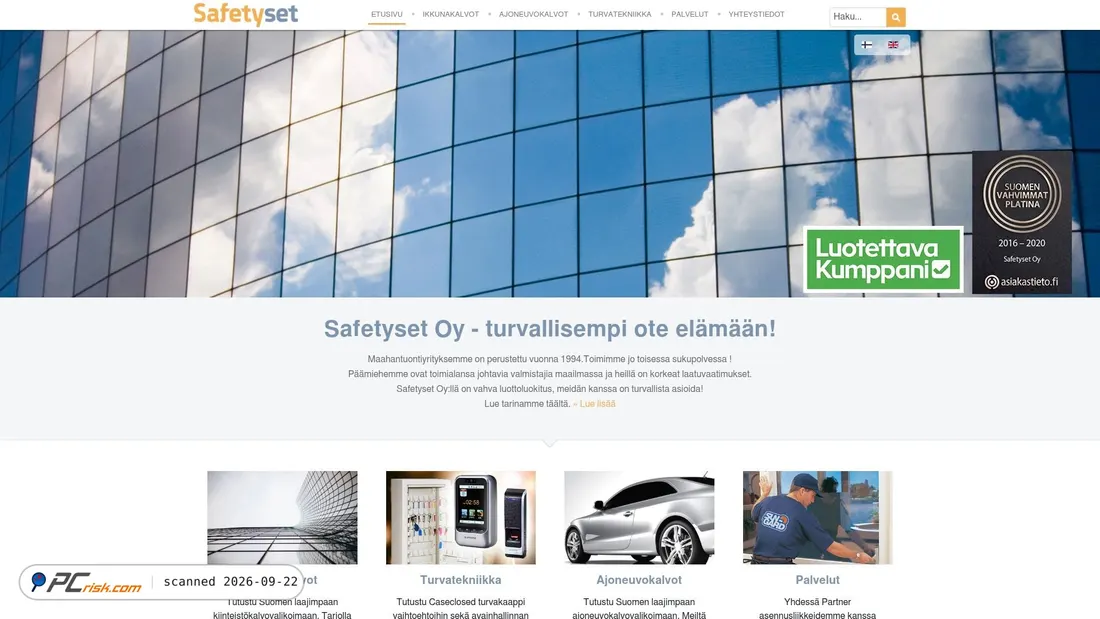Screenshot of safetyset.fi