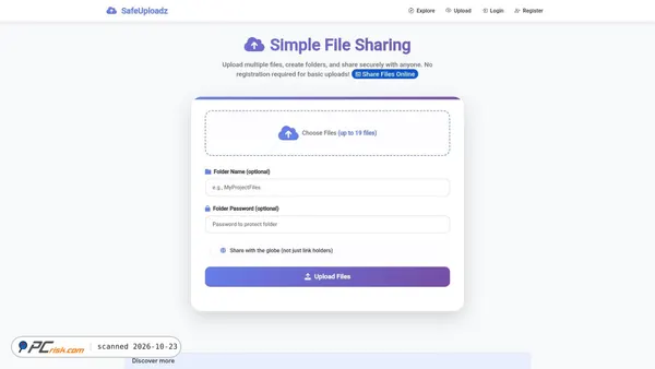safeuploadz.com screenshot