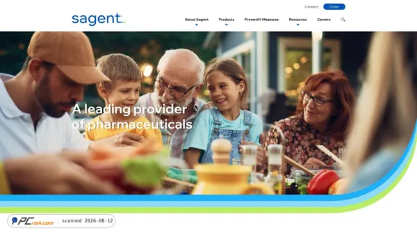 sagentpharma.com screenshot