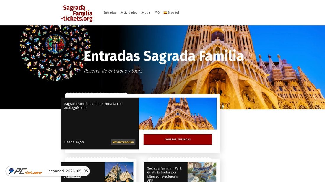 Screenshot of sagradafamilia-tickets.org