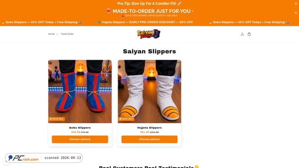 Captura de ecrã de saiyanboots.store