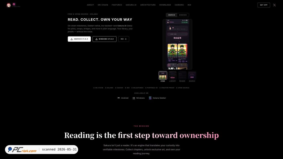Screenshot of sakuraonseeker.com