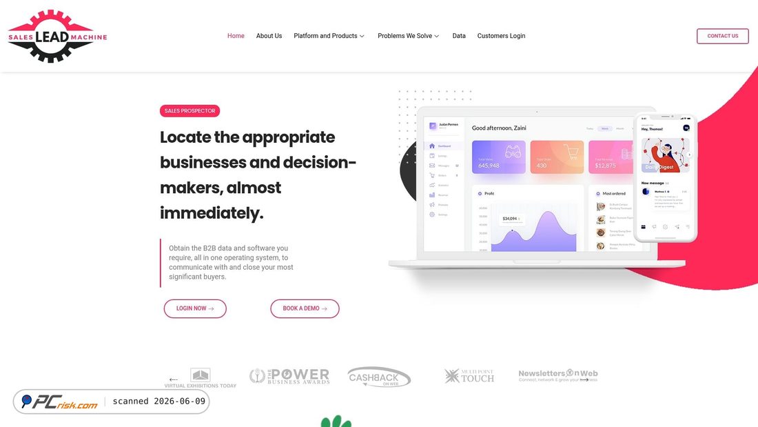Screenshot of salesleadmachine.co.uk
