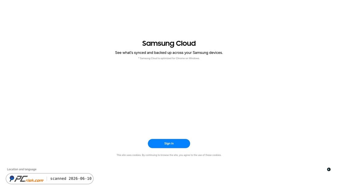 Zrzut ekranu samsungcloud.com