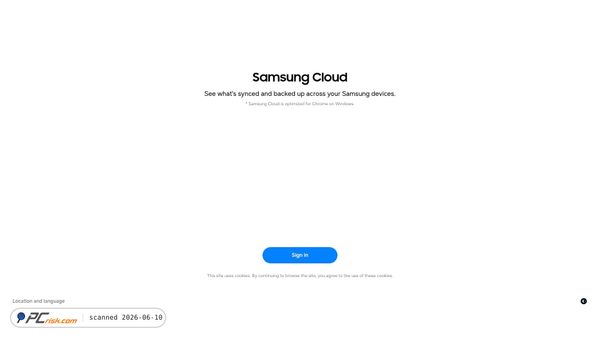 samsungcloud.com screenshot