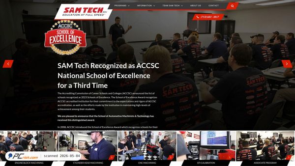 samtech.edu screenshot