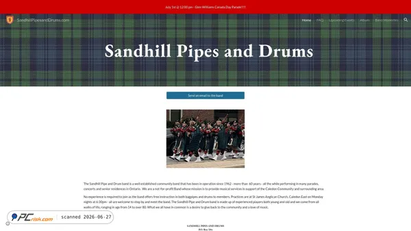 sandhillpipesanddrums.com screenshot