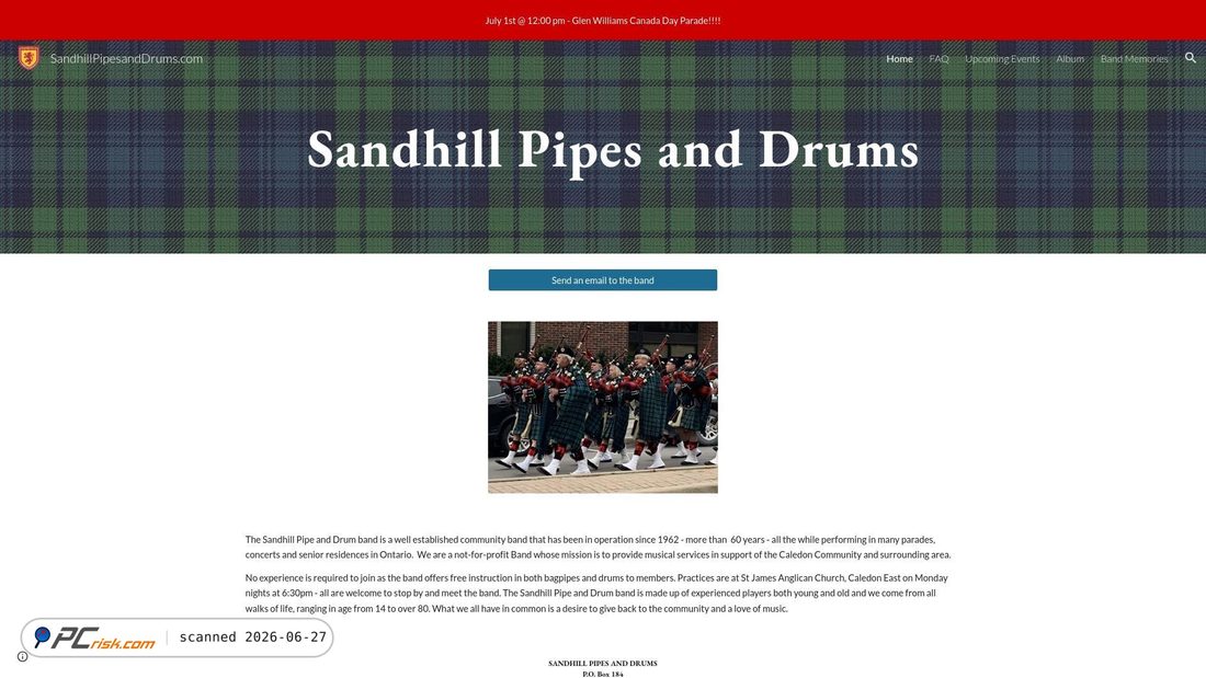 Screenshot von sandhillpipesanddrums.com