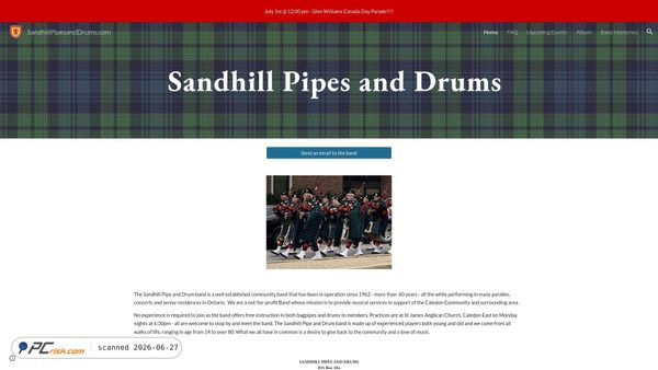 sandhillpipesanddrums.com screenshot